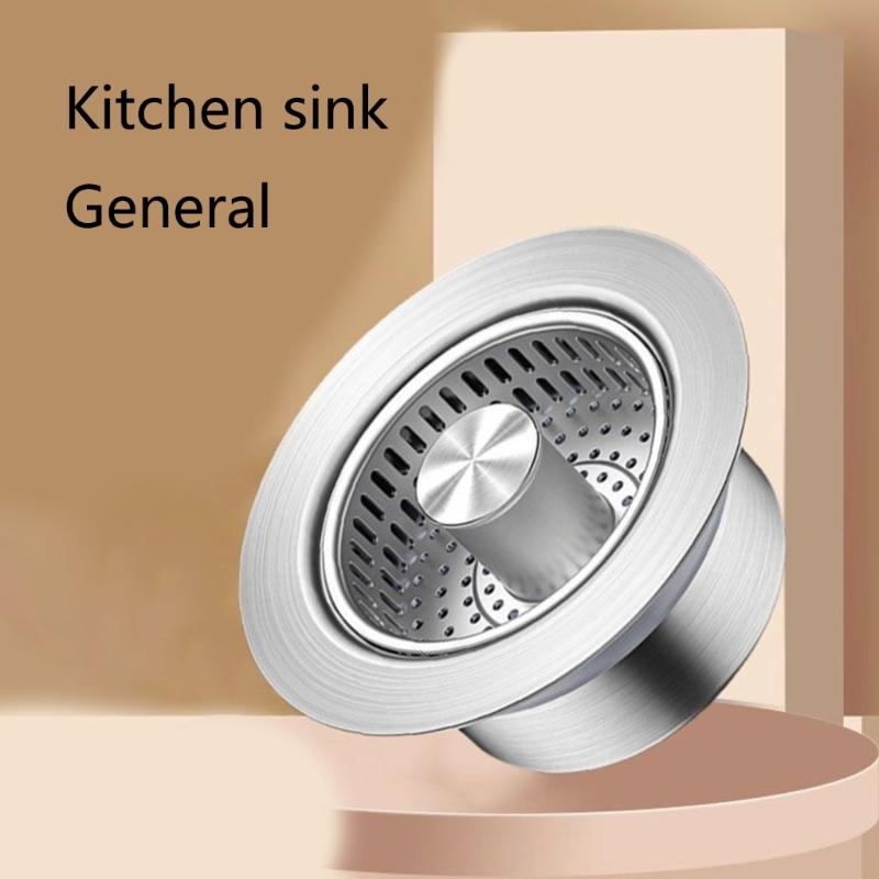Upgrades Drain Filter with Strong Metal Construction Push Style Sink Strainer Fast Drain Sink Accessories For Kitchen