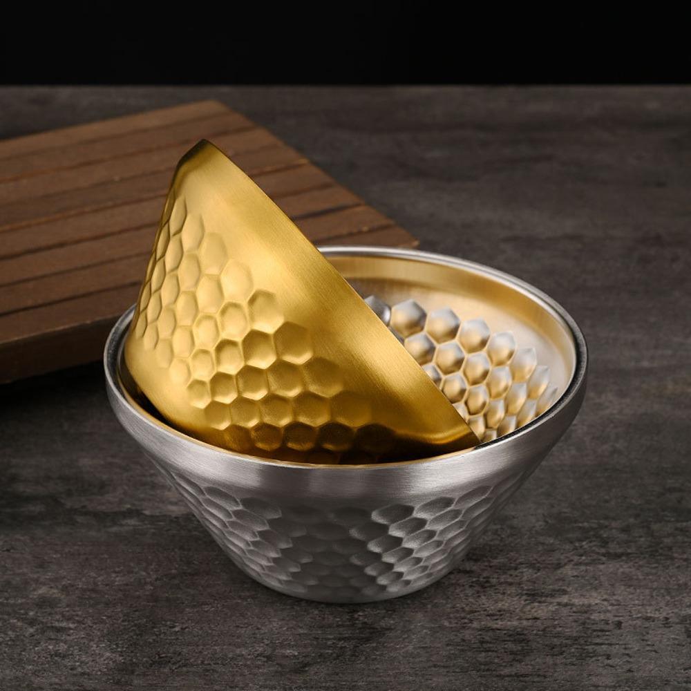 Unbreakable Salad Bowl 304 Stainless Steel Fruit Bowl Mini Conical Bowl Insulated Bowl Hotpot