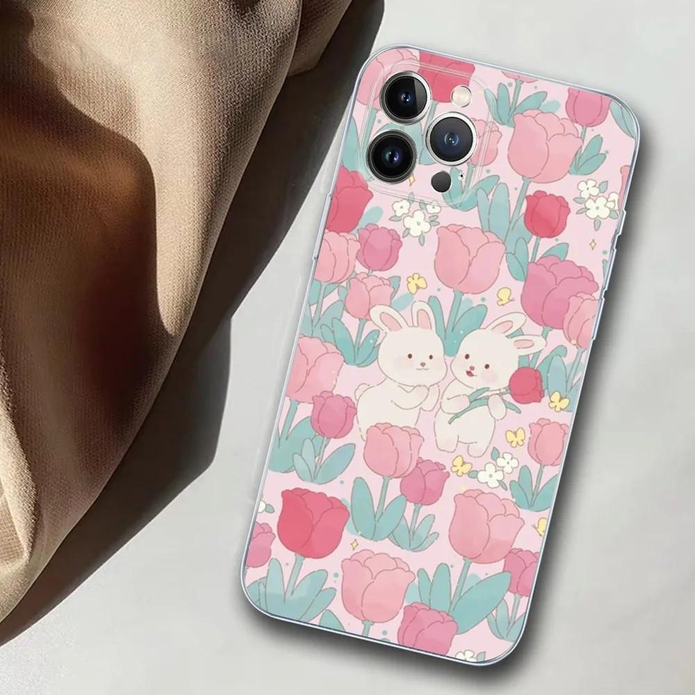 Чехол для мобильного телефона iPhone15 Pro, милые кролики и их друзья, чехол для мобильного телефона, присланные фотографии.