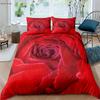 Подарок на День святого Валентина Романтичный Ретро Красная Роза 3D Принт Пододеяльник Комплект Постельного Белья Пододеяльник Наволочка Набор из Трех Предметов