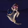Retro Gemini Brooch High-End Feminine Delicate Crystal Flower Brooch Anti-Light Pin Suit And Accessories