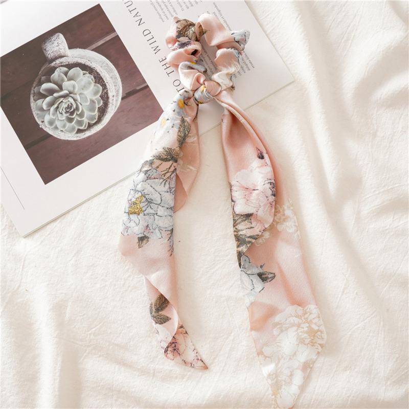 2025 New Flower Bow Hair Ribbons Scrunchies Vintage Satin Ponytail Large Hairbands Rubber Bands Headbands Women Hair Accessories