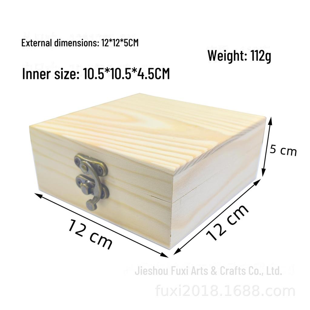 Шкатулка для украшений из натуральной сосны — простая однослойная шкатулка для хранения ожерелий в оригинальном цвете дерева