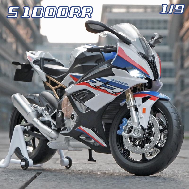 Масштаб 1/9 S1000RR, модель мотоцикла из сплава, литая под давлением машина, звуковой свет, коллекция для любителей автомобилей, детский подарок на день рождения, металлические игрушки для мальчиков