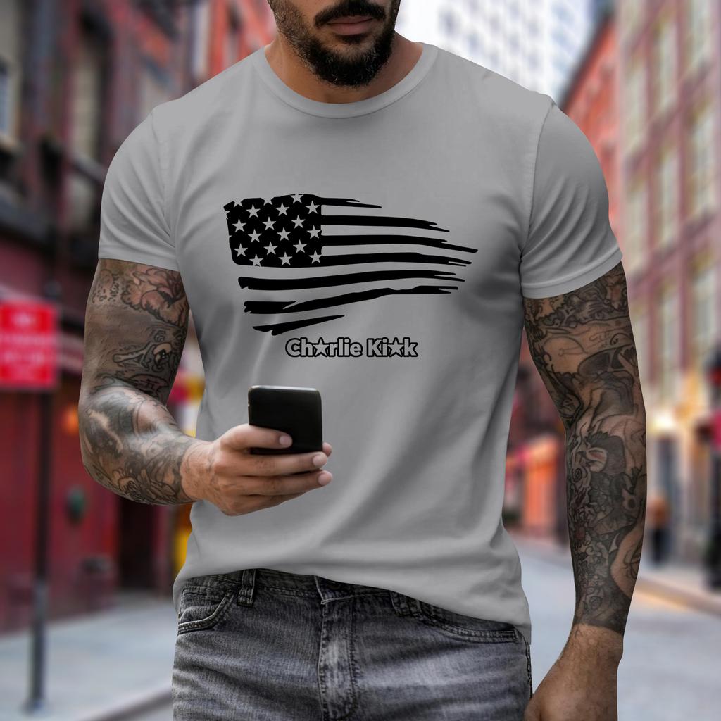 Men's Printed Short Sleeve T-Shirt Men's Loose Casual Short Sleeve Top