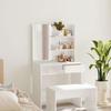 802810 vidaXL Dressing Table with Mirror High Gloss White 74.5x40x141 Cm