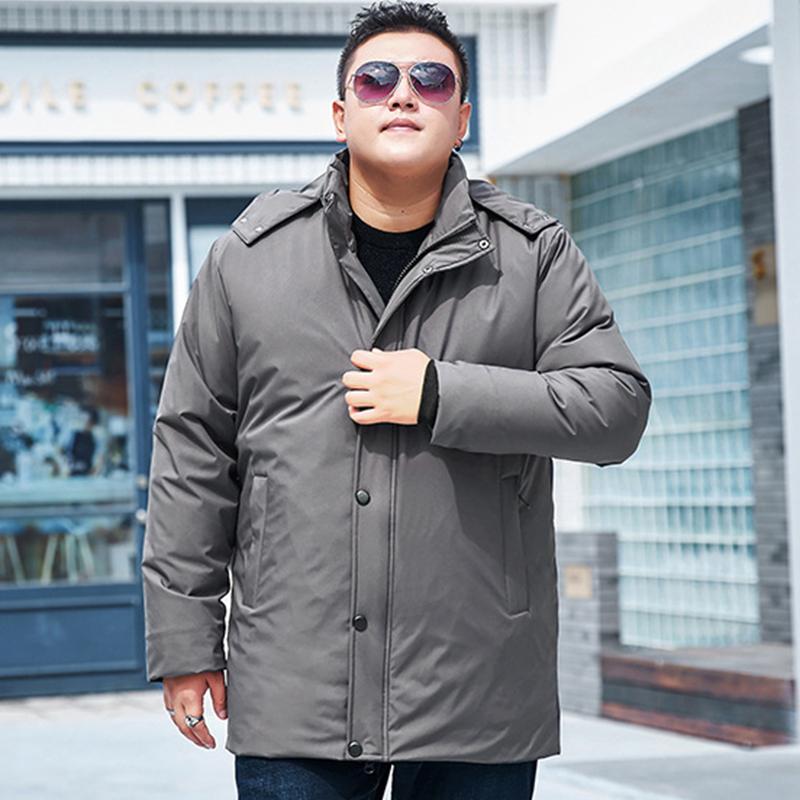 Осенние и зимние пуховики, модная мужская одежда, плотные свободные куртки средней и большой длины из хлопка, теплые и повседневные куртки из хлопка, верхняя одежда