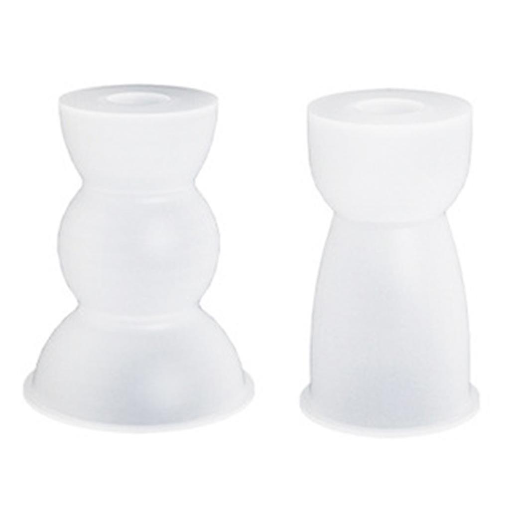 2pcs Taper Candle Holder Silicone Mold 3D Round Candlestick Casting Mould Ornament Gypsum Concrete Resin Molds Decors