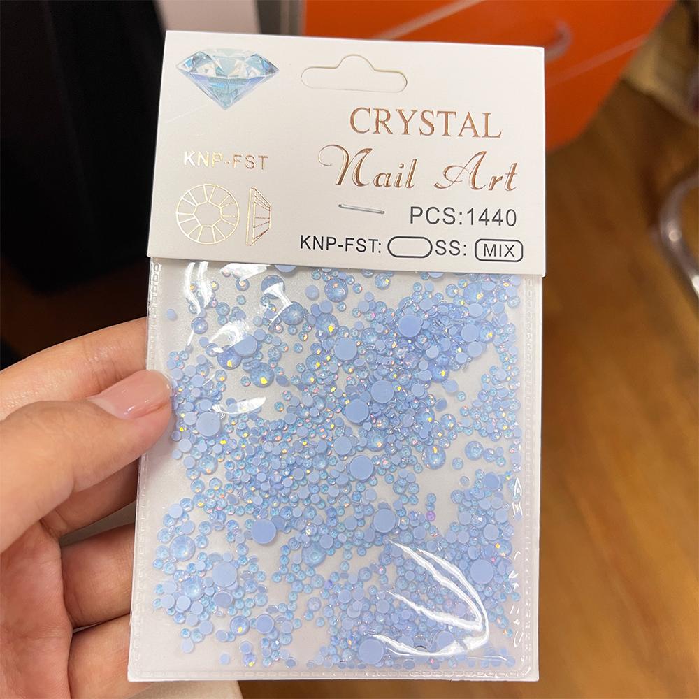 1440 шт. 3D красочные Русалочки круглые стеклянные бусины подвески для ногтей Аврора кристалл стразы украшения пузырьки драгоценные камни маникюрные аксессуары