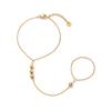 Wind Titanium Steel 18K Gold-Plated With Diamond Small Disc Fashion Bracelet Color-Preserving Women'S Stainless Steel Finger Clip Bead Finger Chain