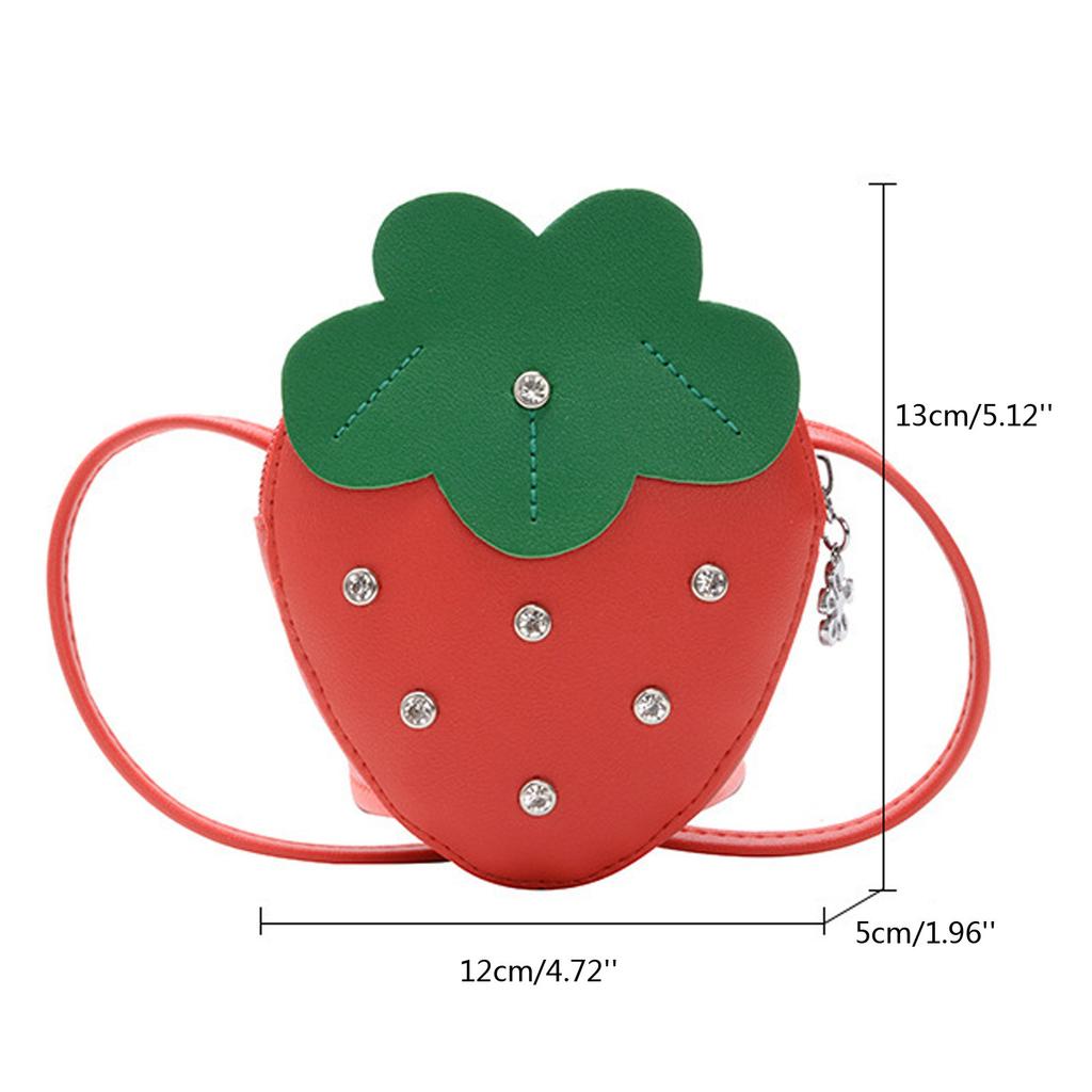 Infant Baby Kids Girls Bags Waist Bags Shoulder Bags Leather Cute Strawberry