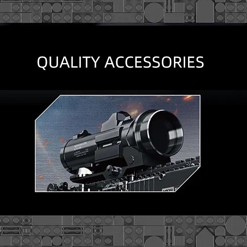 MOULD KING 14026 Техническая боевая винтовка MK14, модель пистолета, строительные блоки, военное оружие, кирпичи, набор игрушек для детей, подарки