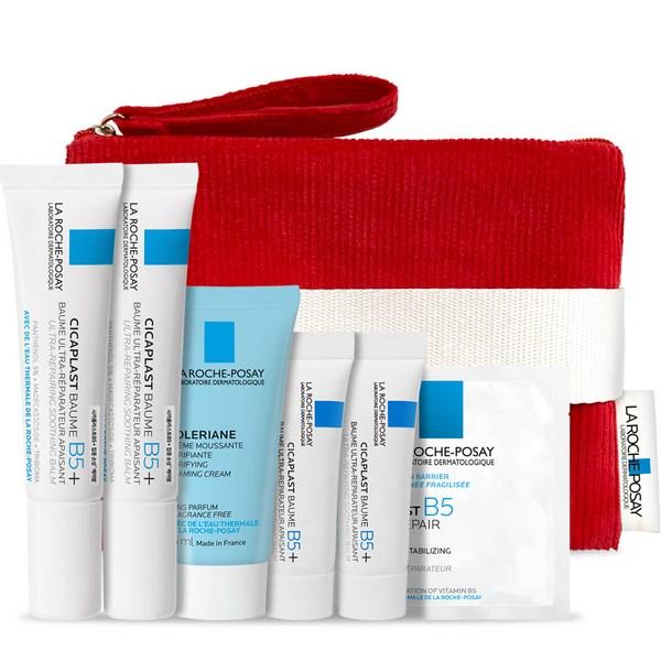 La Roche's Holiday Skin Care 6P + Holiday Pouch Set, 1 комплект, набор популярной корейской косметики