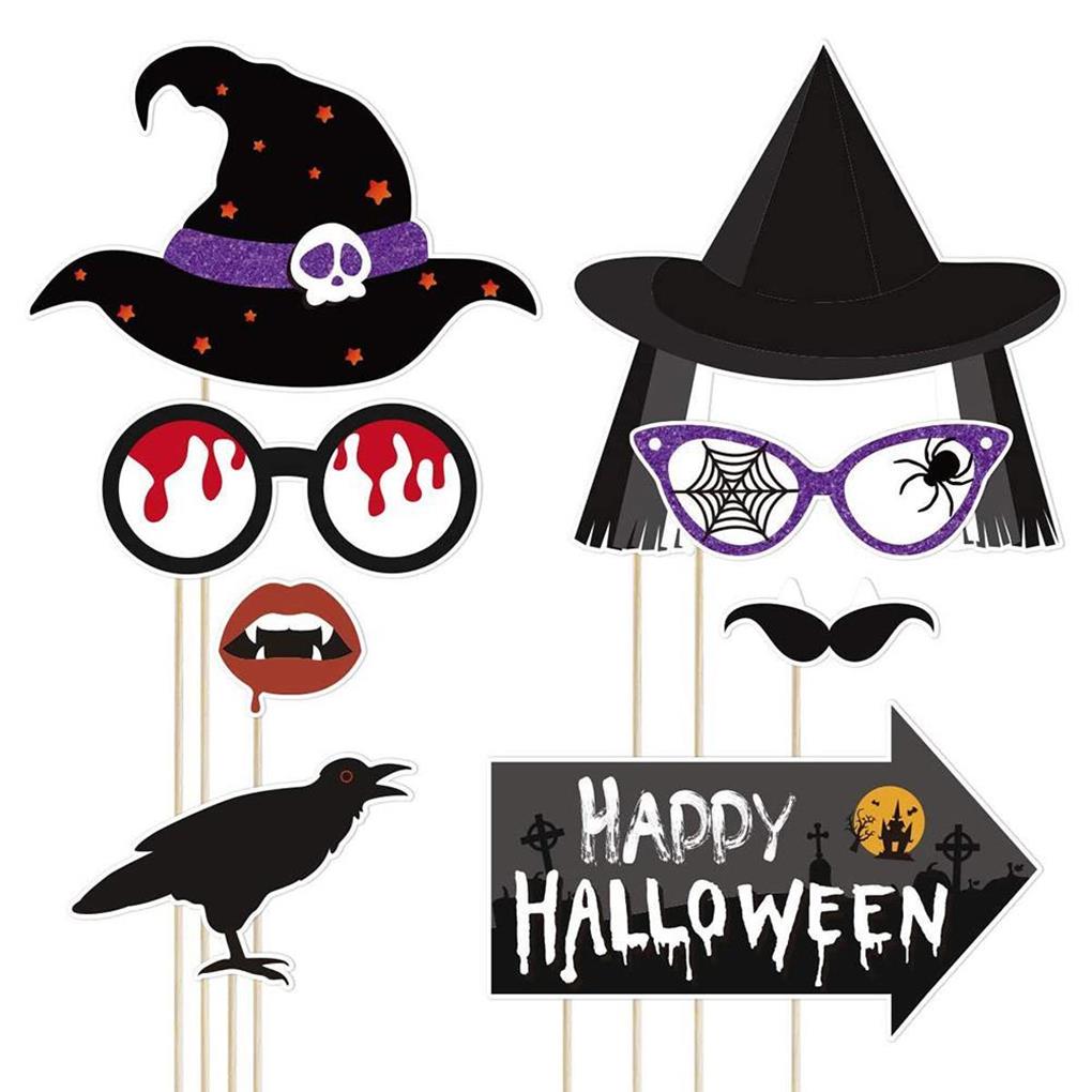 20 предметов реквизита для фотосъемки на Хэллоуин, веселый печатный праздничный набор реквизита для селфи, украшения, украшения для фотографий, декор для фотографий