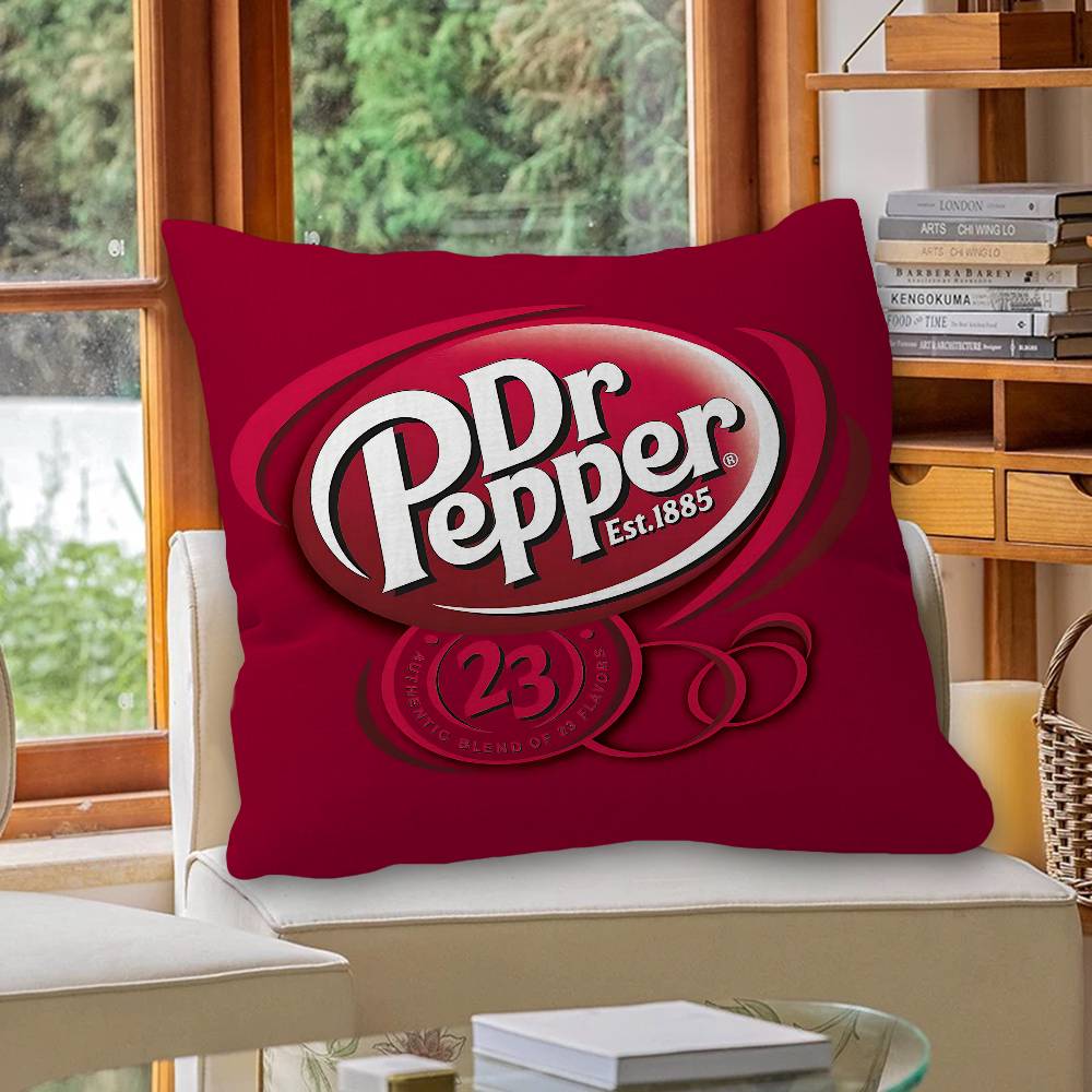 Подушка с логотипом D-Dr Peppers Подарки Мебель для дома и офиса Спальня Диван Автомобильная подушка Чехол 45x45 см