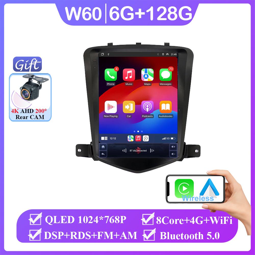 Для Chevrolet Cruze 2008-2012 9,7-дюймовый 2-Din экран Carplay Android 14 автомобильное радио мультимедиа видеоплеер навигация головное устройство стерео