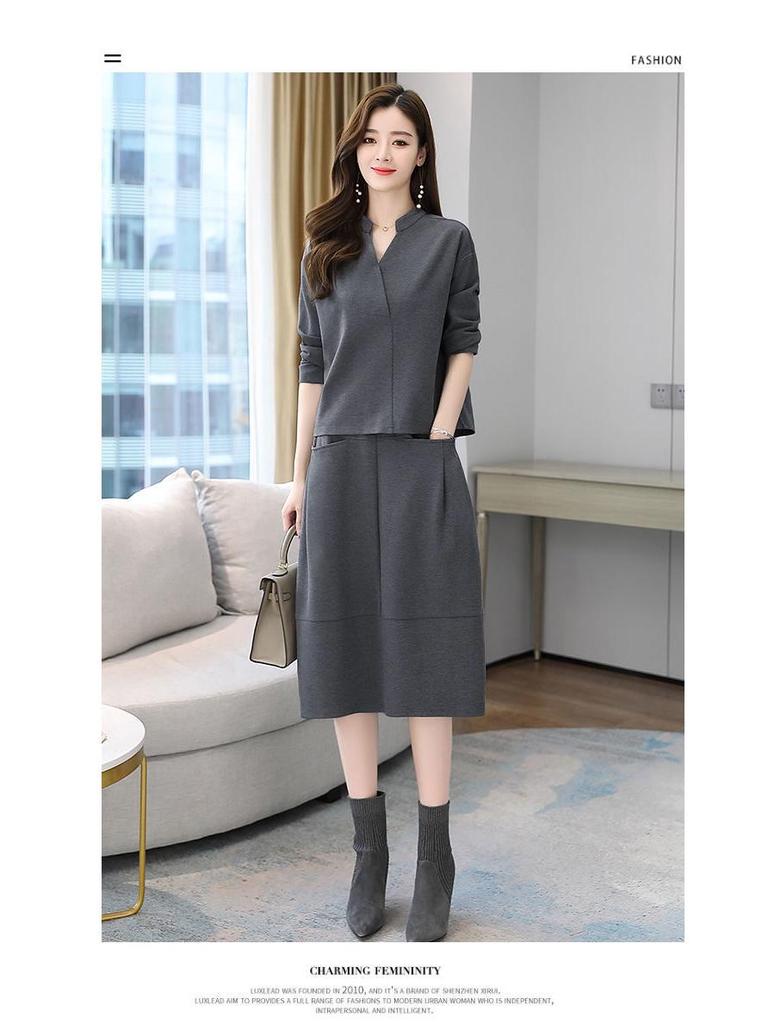 Женский модный облегающий костюм-двойка Весна 2025 - Стильный и омолаживающий для зрелых женщин