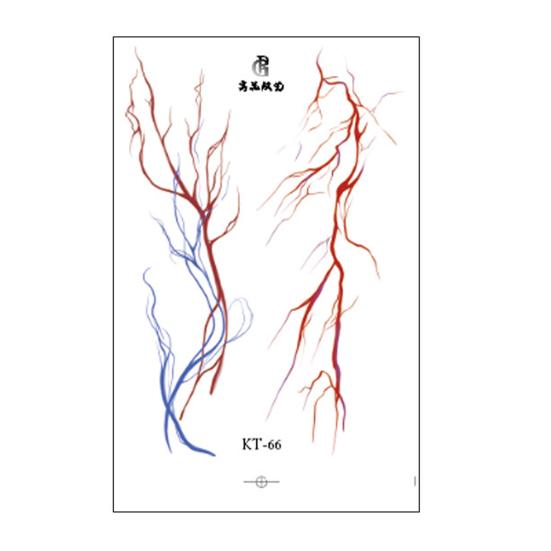 Временные татуировки-наклейки на Хэллоуин с красным узором, легко наносимые поддельные татуировки, водонепроницаемые украшения для вечеринок