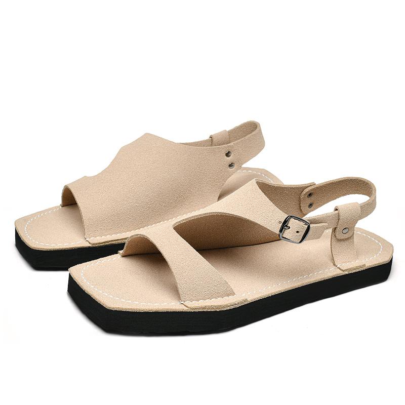 Fashion Comfortable Outdoor Sandaly Leisure Sandals New Arrival Men's Leather Sandals Stylish Summer Flats Hollow Fashion Beach Shoes