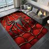 Spider- Black Spider Print On Red Textured Background | Durable Polyester Carpet For Living Room, Bedroom, Game Room, Door Ma