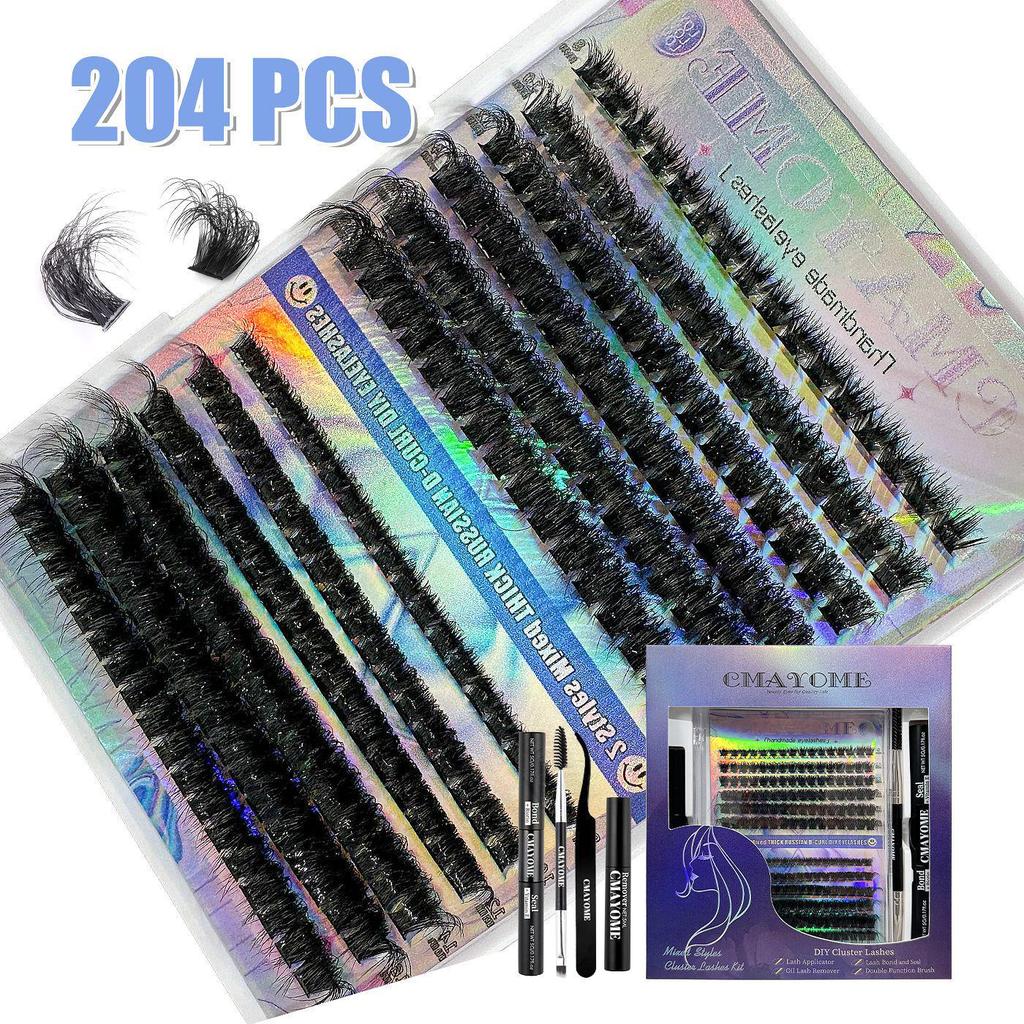 Набор натуральных пушистых накладных ресниц в европейском и американском стиле, одиночные пучки, ресницы для наращивания, большой объем