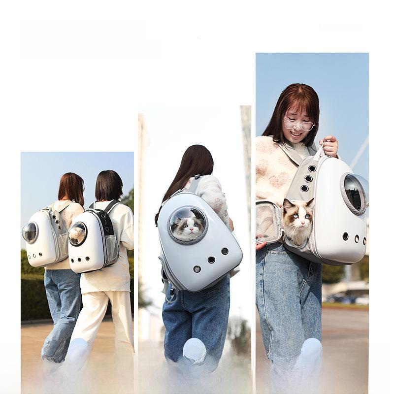 "Pet Portable Transparent Cat Backpack with Side Opening, Large Capacity, Breathable Design"