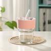 400ML Drinking Glasses with Lids Glass Straw Cup Set Can Shaped Glass Cups Beer Glasses Coffee Milk Juice Drinkware Tumbler Cup