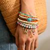 11 Accessories Colored Beaded Flowers Pearl Turquoise Stacked Bracelets Sweet Fashion Jewelry