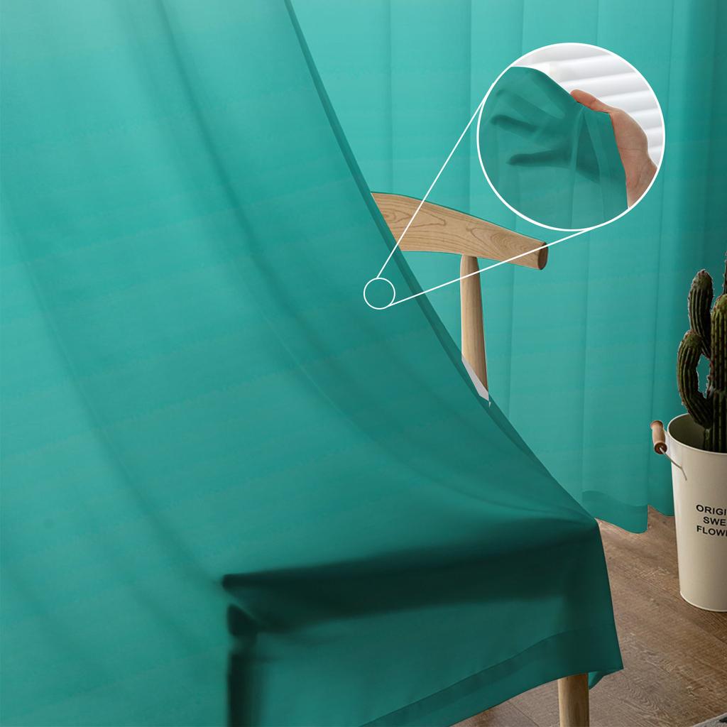 Градиентный тюль циан-бирюзового цвета в прозрачных шторах для гостиной, спальни, кухни, оконных штор, шифоновых штор, жалюзи