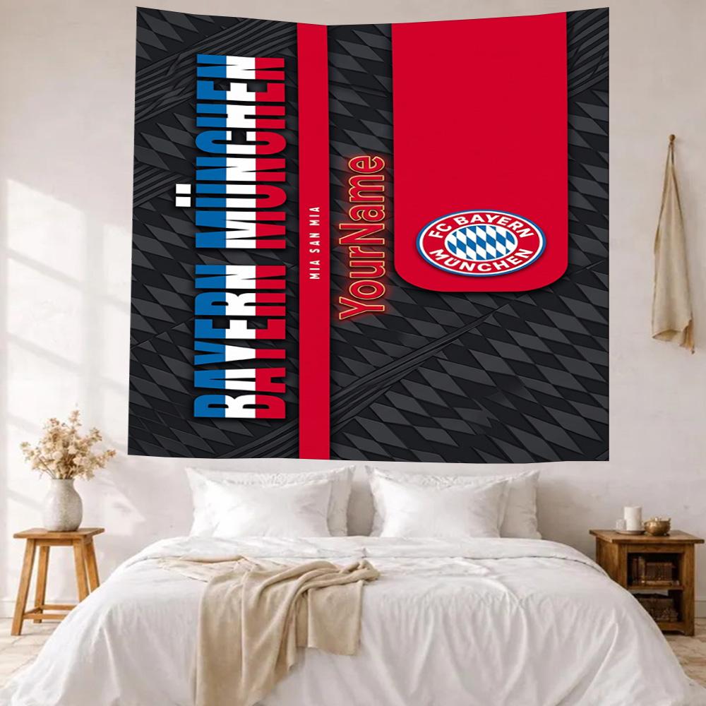 Bayern Munich Custom Your Name Wall Decor Tapestry Art For Pet Memorial Birthdaywedding Party Backdrop Family Gift
