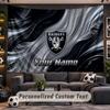 Wall Hanging Tapestry Custom NameLas Vegas Raiders Pattern Personalized Printed Fabric Wall Decor