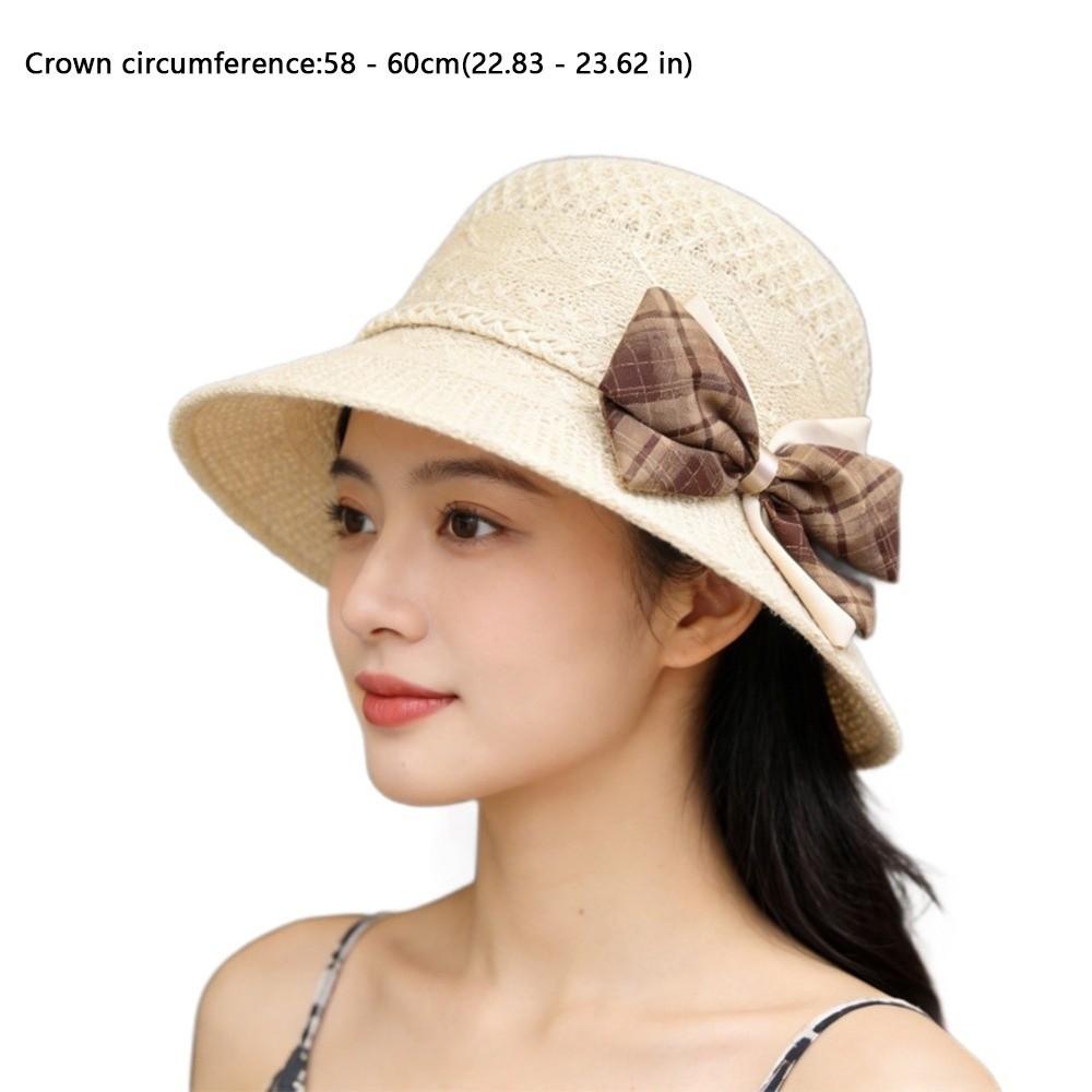 Bowknot Summer Sun Hat Foldable UV Protection Hats New Wide Brim Hat Travel