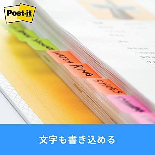 Post-it Film Sticky Notes Super Durable Thick Pink Green Orange 40 X 18 Mm 10 Sheets X 3 Pads 686S-2