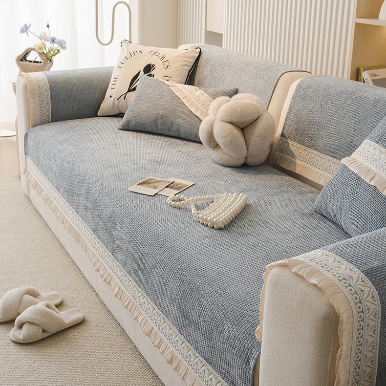 Новая подушка для дивана, всесезонная нескользящая подушка для сиденья, французский кремовый ветер, высококачественная накидка на диван, покрывало, полотенце