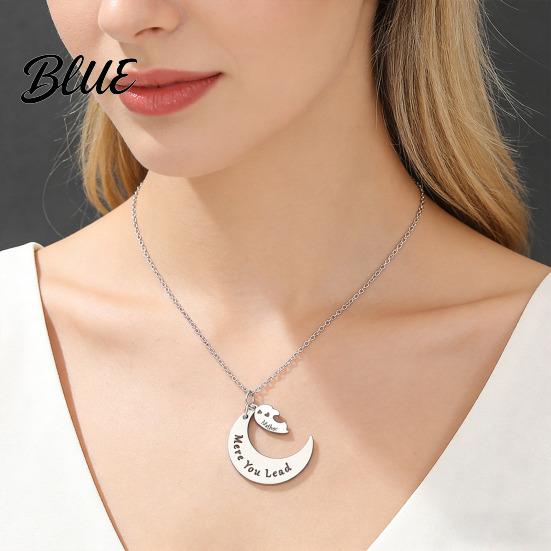 Family Love Necklace 1 Pair Bonds Moon Heart-Shaped Pendant Versatile