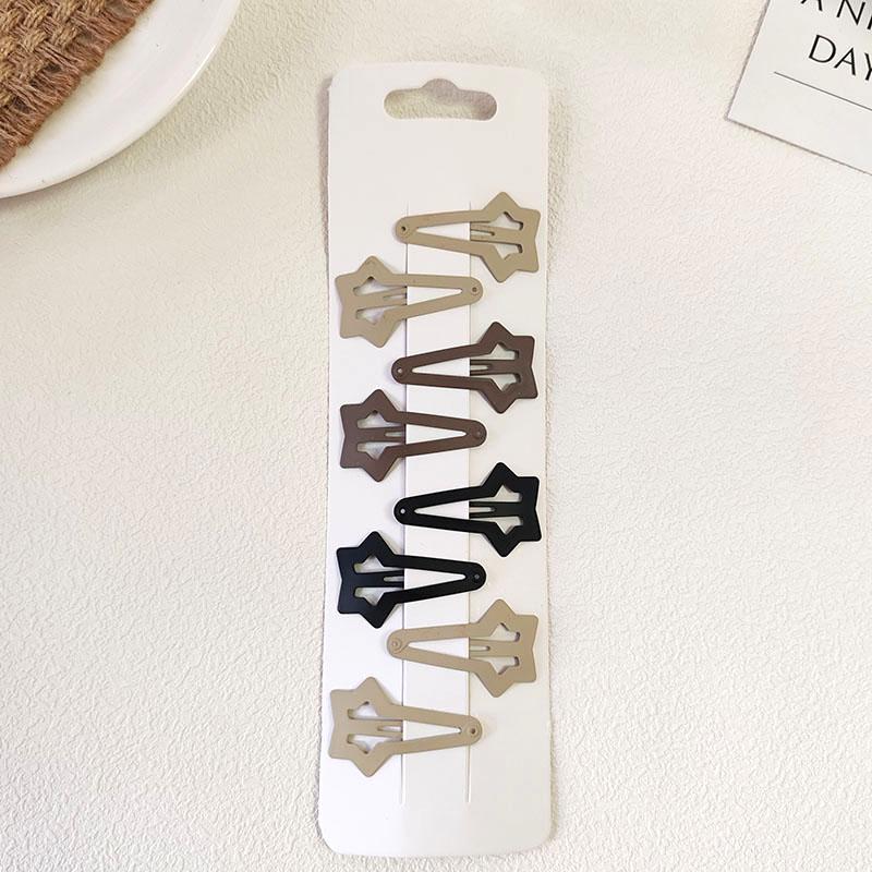 8PC Khaki Simple BB Hair Side Clips for Women Girls School Hairpin Accessory Headwear Ornament