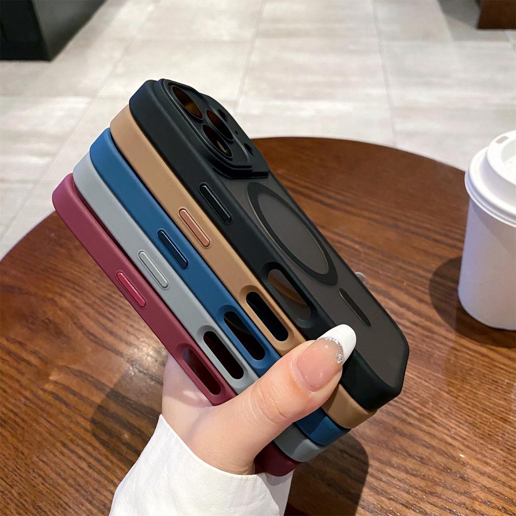 Магнитный Ударопрочный Тонкий Защитный Чехол для Камеры для iPhone 17 16 15 14 13 12 11 Pro Max Plus Magsafe Беспроводная Зарядка Чехол