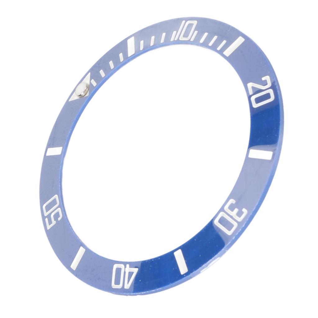 40mm Diameter Watch Bezel Insert Ring Clear Scale Luminous Ceramic Replacement Bezel Insert White