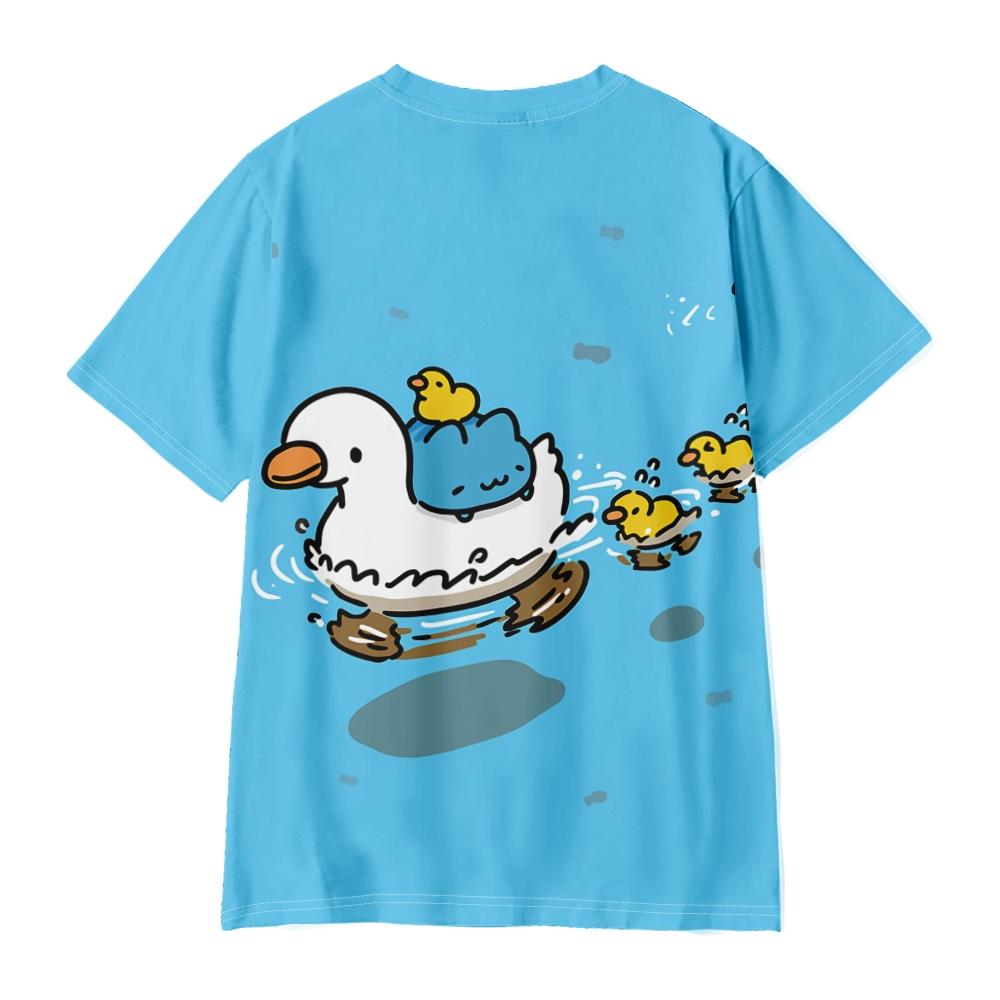 Bugcat Capoo Cartoon Women Men's T-shirts Anime Printed O-Neck Oversized Short Sleeves Fashion Mens Clothing Streetwear