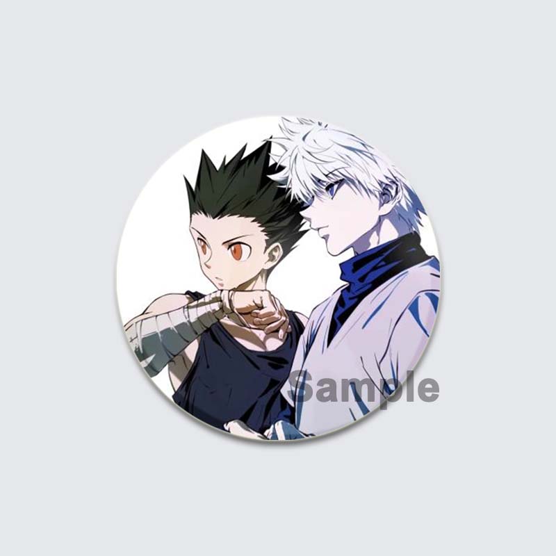 32/44/58 мм Фанаты Коллекции Аниме Hunte Hunte Брошь Gon Killua Kurapika Leorio Эмалевая булавка Рюкзак Воротник Значок Мультфильм Ювелирные изделия Подарки