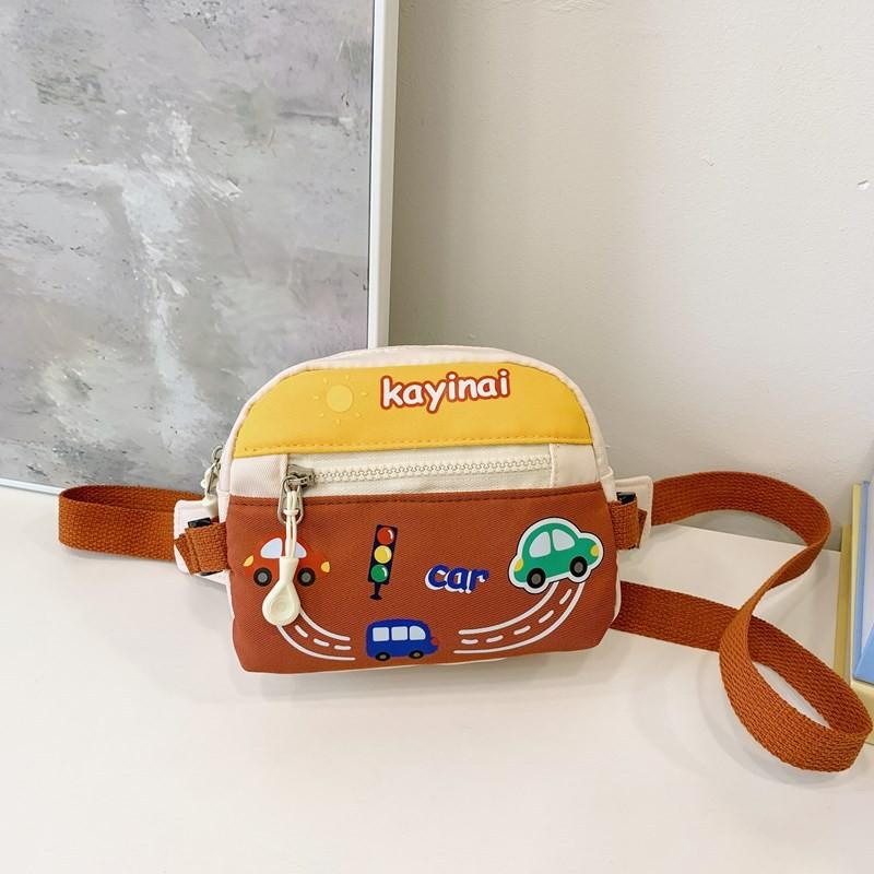 Adorable Cartoon Car Design Kids Backpack With Lightweight Nylon Fabric For Preschoolers