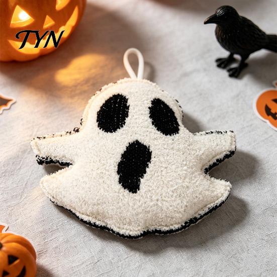 Soft Stuffed Ghost Ornament Halloween Hanging Ornament, Cute Spooky Plush Tabletop Decor Figurine, Holiday Atmosphere Props, Funny Party Supplies Gift