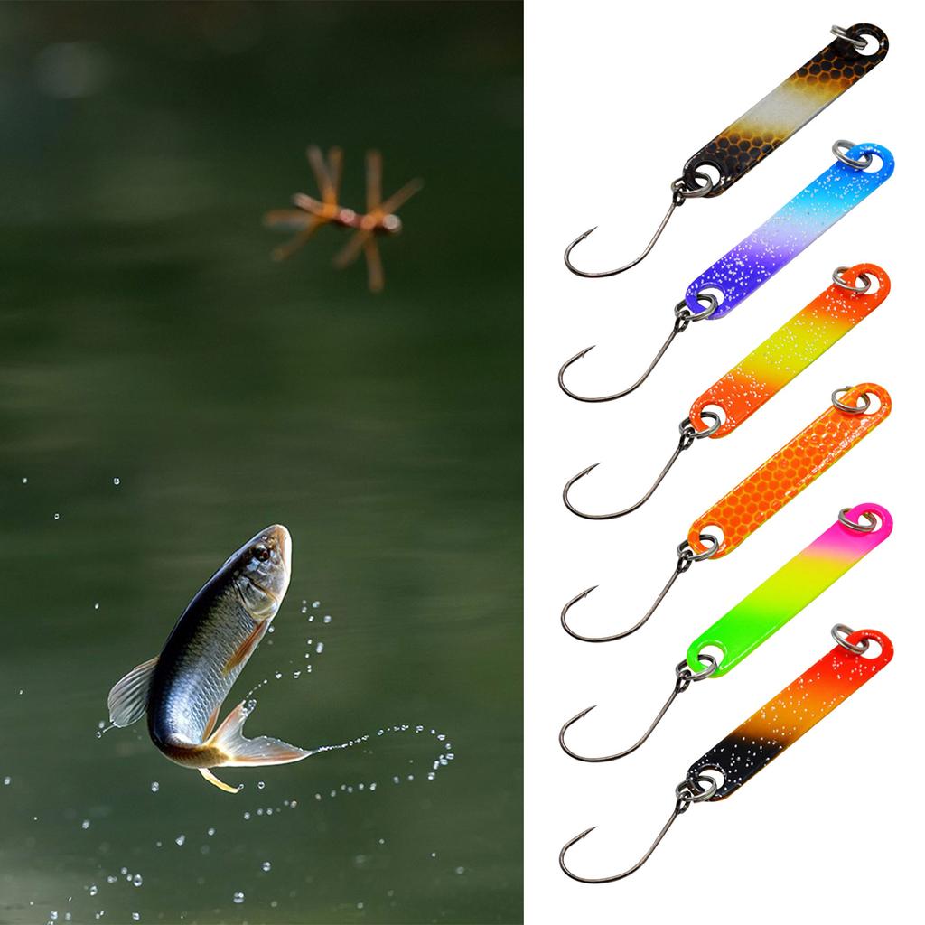 6 Pieces Fishing Spoons Lures Double-sided Metal Sequins Fishing Lures Fishing Accessories for Trout Walleye Salmon-Pike