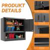 H77cm Wall-Mountable Metal Tool Cabinet with Lockable Door, 1 Adjustable Shelf and 1 Open Drawer - Garage, Storage, Office (Assembly Required)