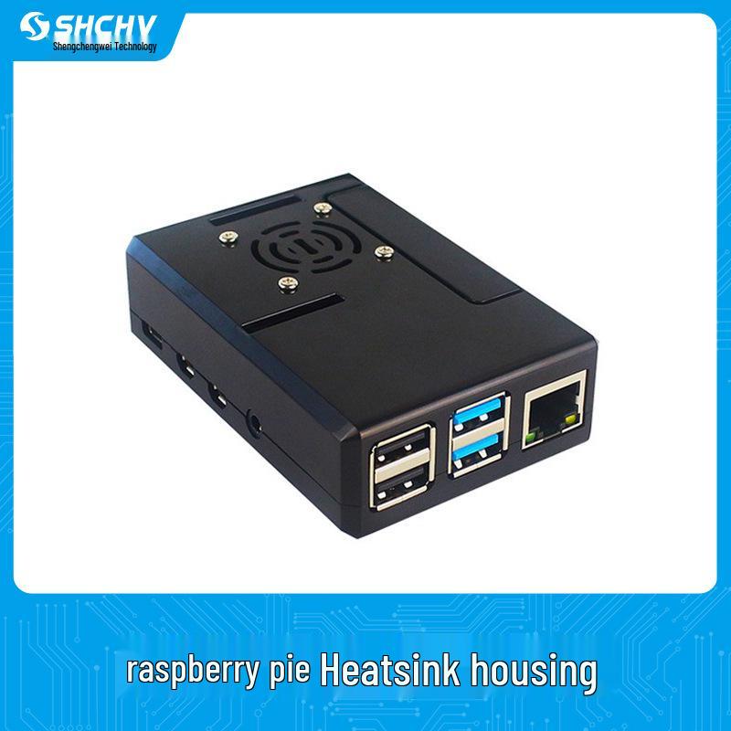 Корпус для Raspberry Pi 4B с вентилятором и защитной оболочкой для теплоотвода для 4-го поколения