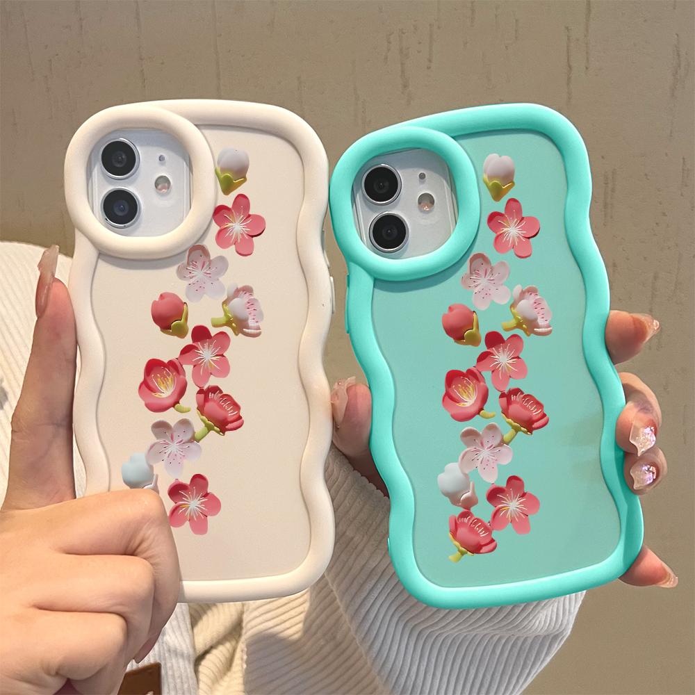 Мягкий чехол для телефона с узором персикового цвета для Samsung Galaxy A52 A73 A12 S24 Ultra 5G S23 S22 S21 S20 FE Wave Edge, противоударный защитный резиновый чехол