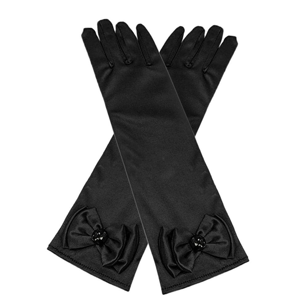 Wear Satin Sequins Stage Gloves Full Finger Mittens Princess Skirt Accessories Children Long Gloves