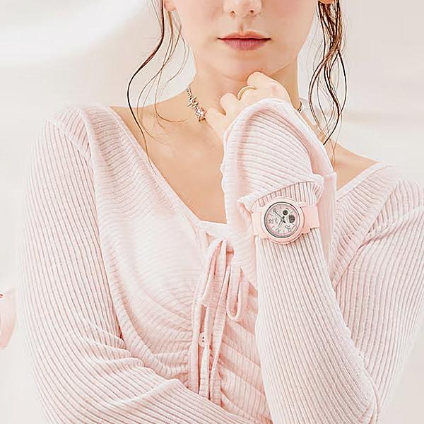 Casio Women's Baby-G BGA-290RA-4AJF [BABY-G Ribbon Design] Round Watch Resin Digital Analog