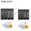 PALO 4 шт. AA 3000 мАч + 4 шт. AAA 1100 мАч 1,2 В Ni-MH аккумуляторная батарея + 4 слота смарт-зарядное устройство с ЖК-дисплеем для батарей AA AAA
