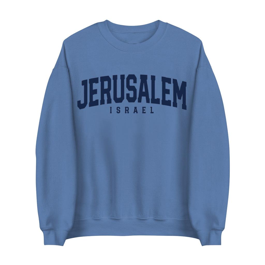 Израильская женская модная повседневная толстовка с длинным рукавом и круглым вырезом с принтом, топ